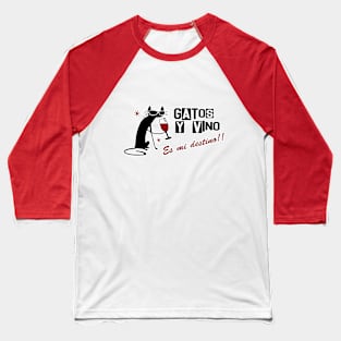 cats and wine, español Baseball T-Shirt